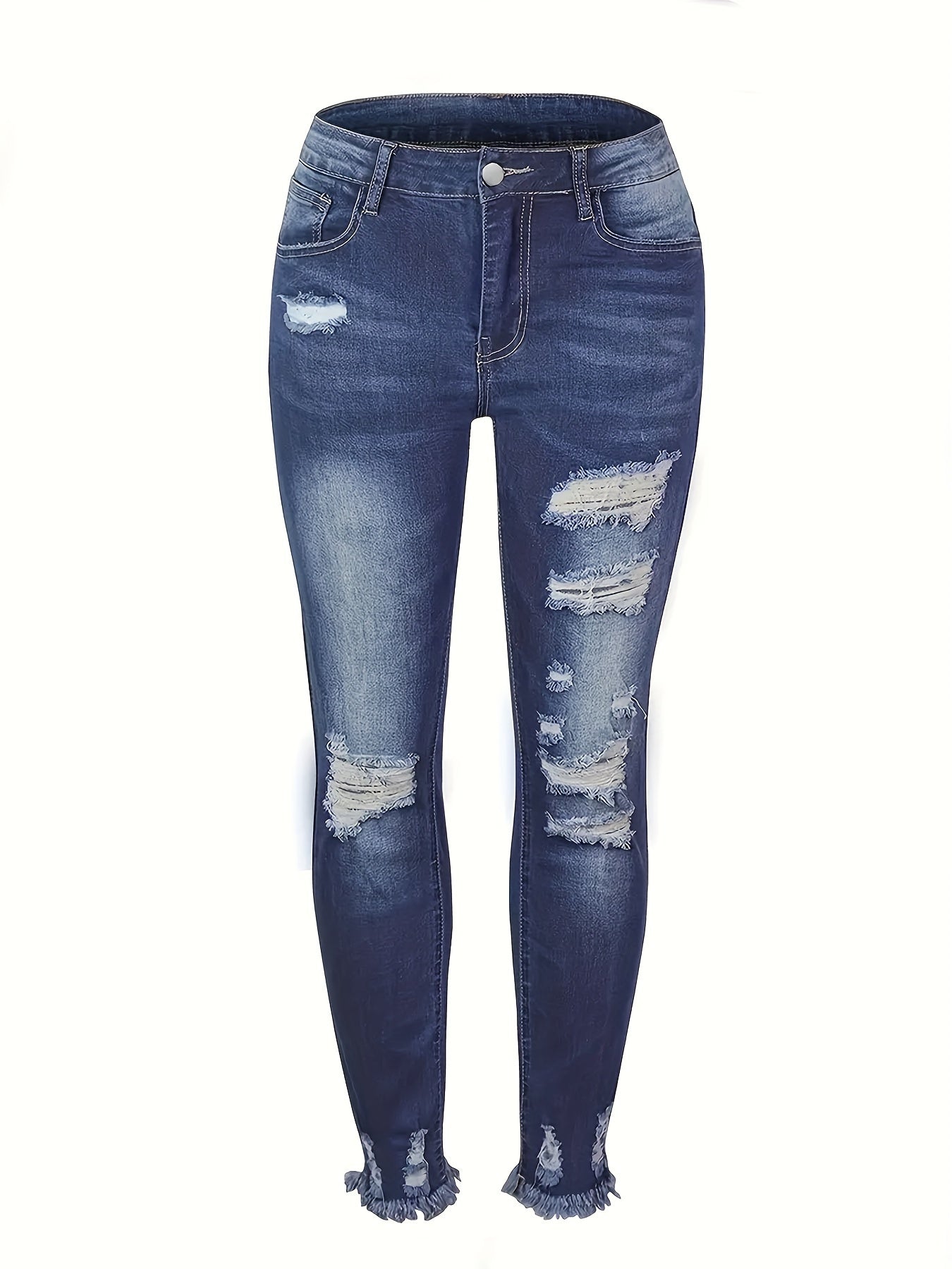 Slim Fit Ripped Cropped Jeans