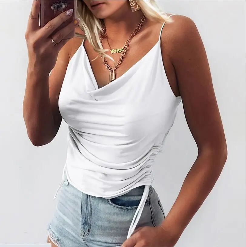 Loose Drawstring Cami Top