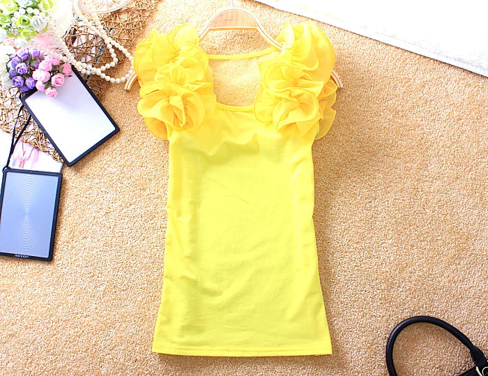 Ruffled Short Sleeve T-Shirt