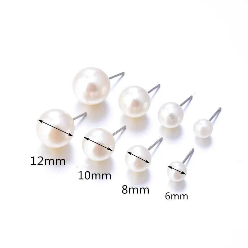 Simulated Pearl Earrings Set