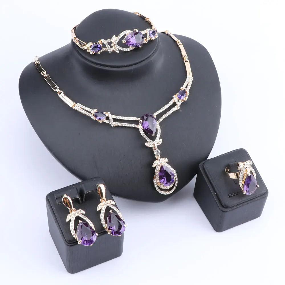 Golden Zircon Jewelry Set