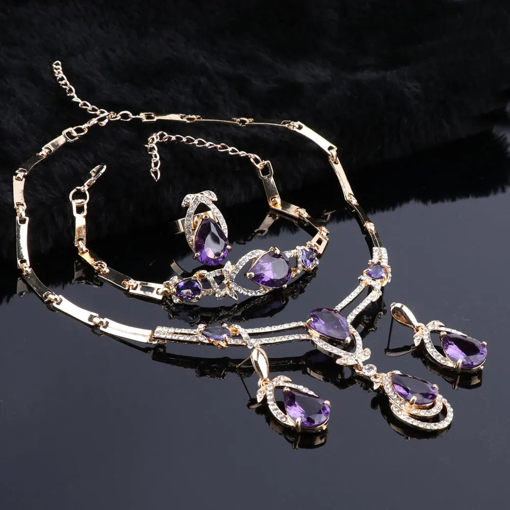 Golden Zircon Jewelry Set