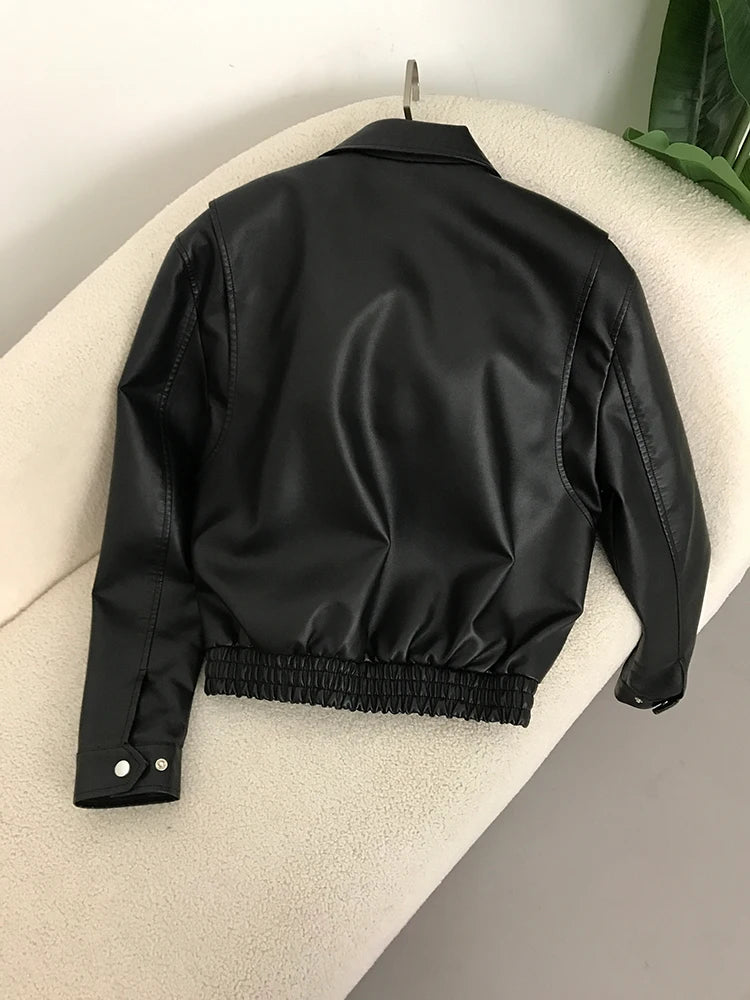 Retro PU Leather Motorcycle Jacket