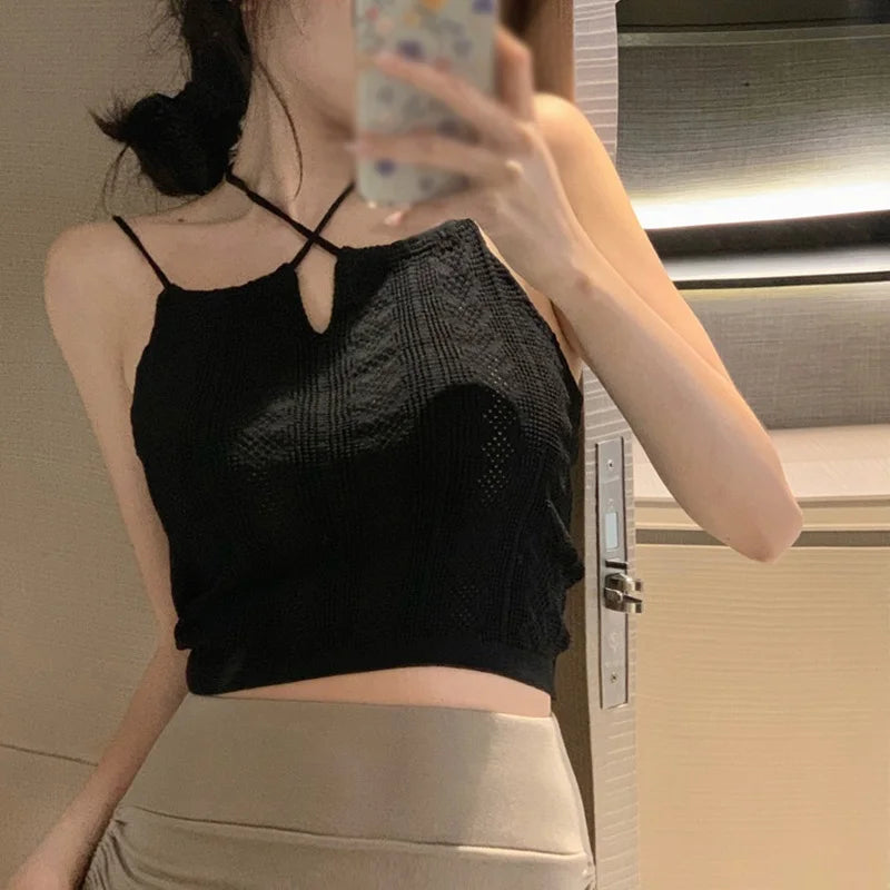 Trendy Hollow Knitted Crop