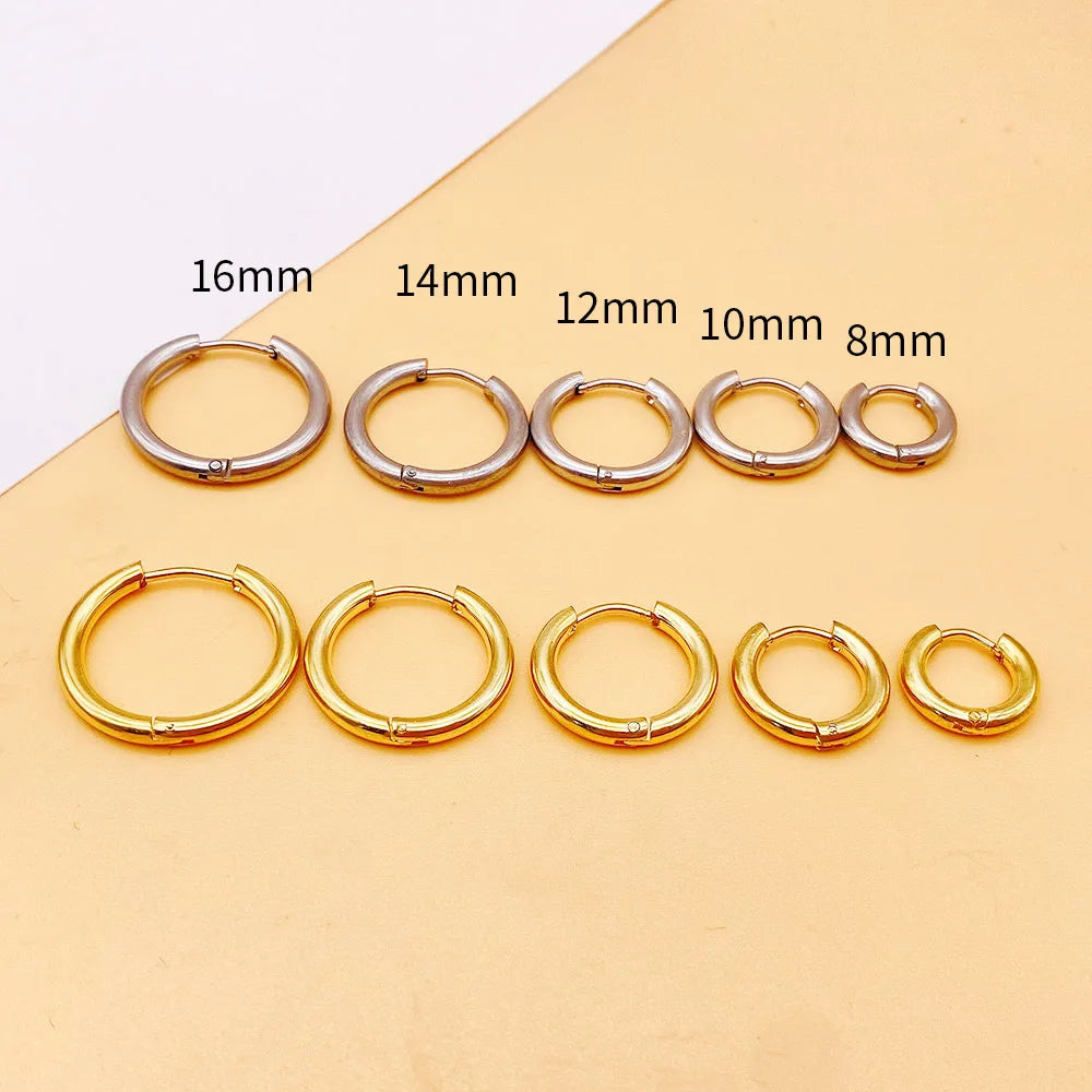 Simple Stainless Steel Hoop Earrings