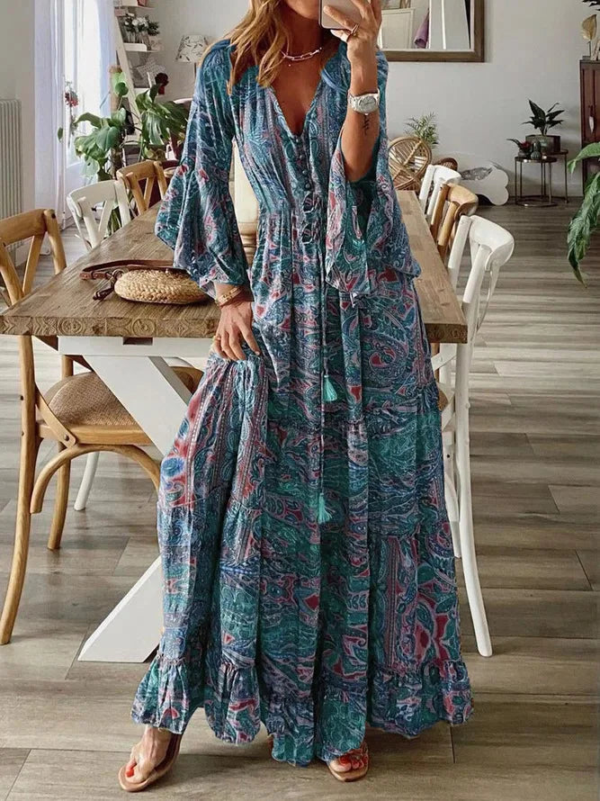 Boho Paisley Maxi Dress