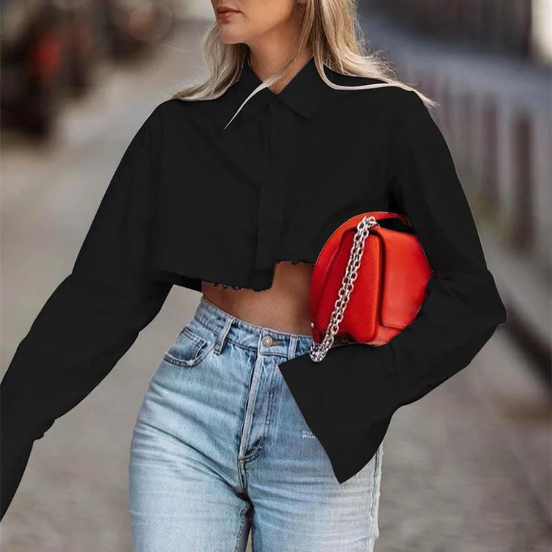 Tassel Lapel Crop Top