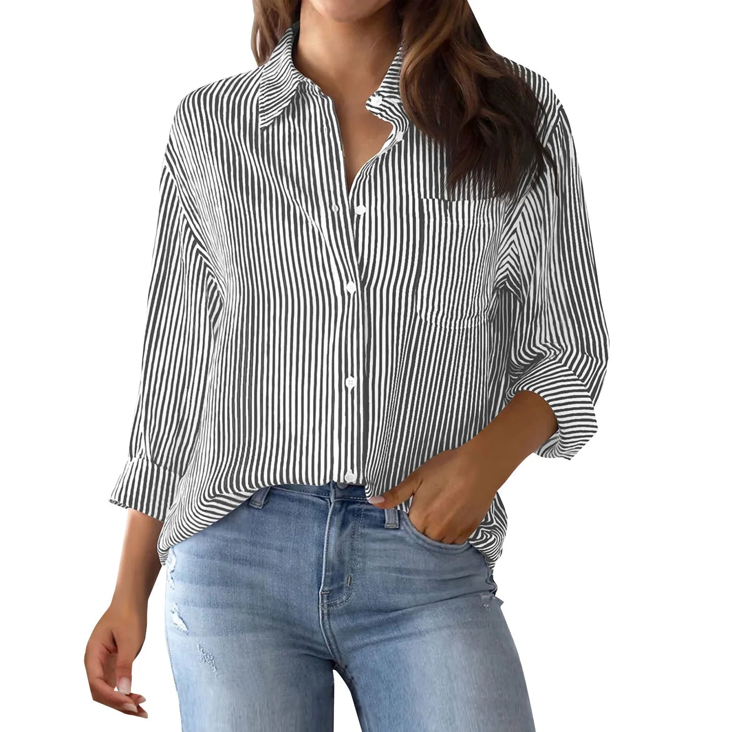 Classic Striped Button-Up Shirt