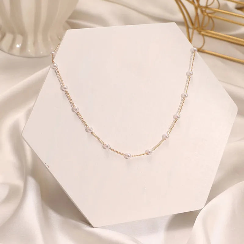 Korean Pearl Choker Necklace