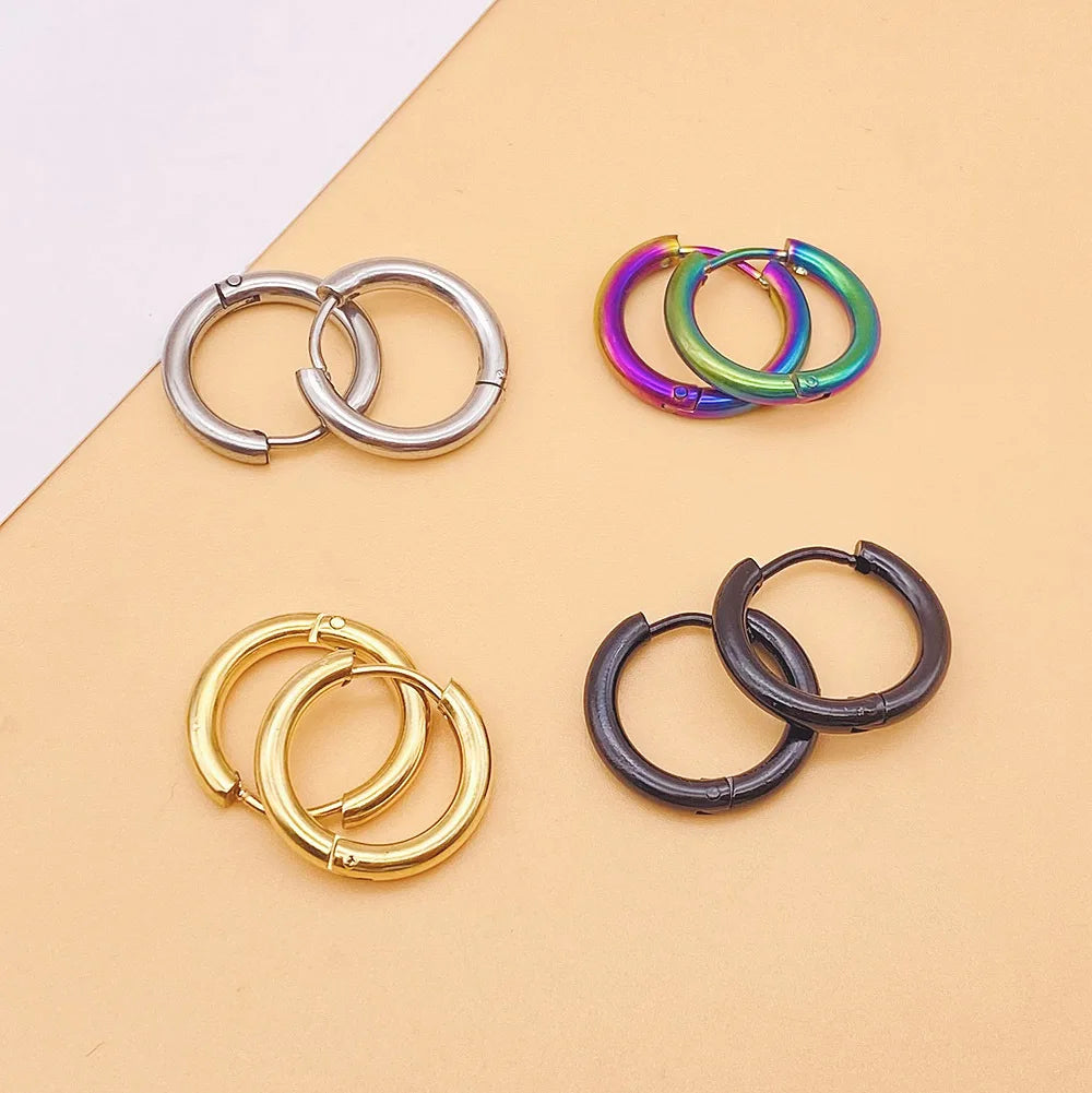 Simple Stainless Steel Hoop Earrings