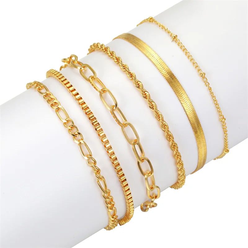 Thick Chain Link Bracelet Set