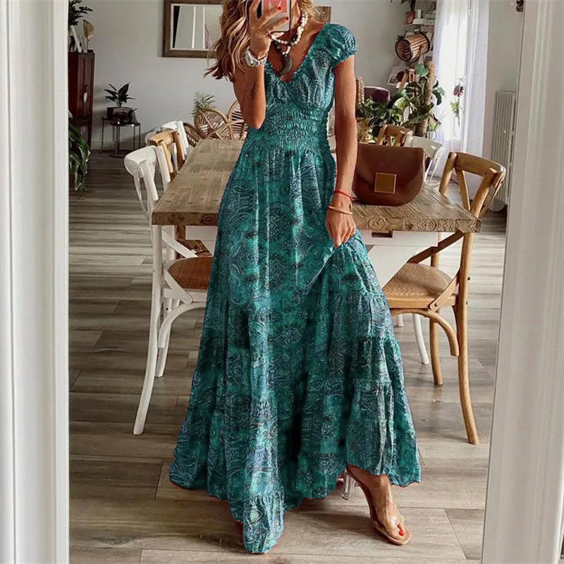 Boho Paisley Maxi Dress