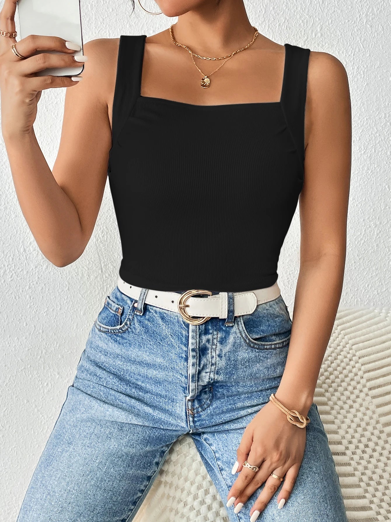 Casual Square Neck Tank