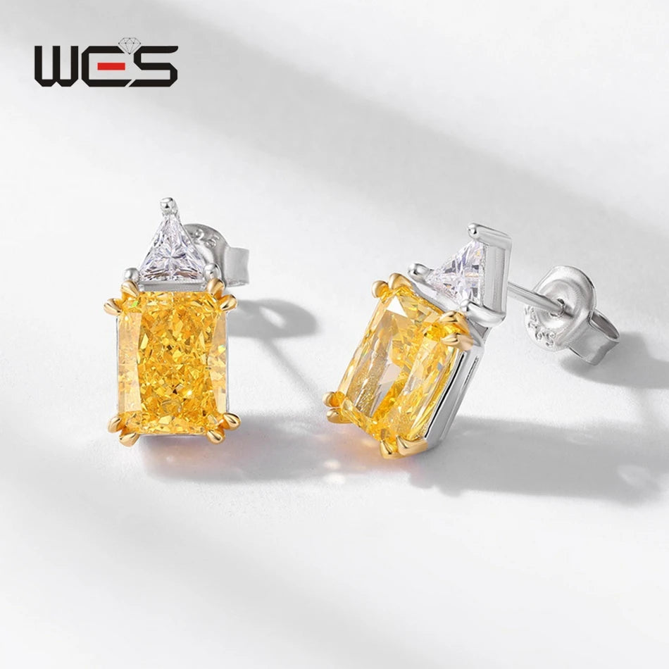 WES 925 Sterling Silver Jewelry Set for Woman CZ Zcron 8*10mm Hign Carbon Diamond Anniversary Party Fine Jewelry Wholesale