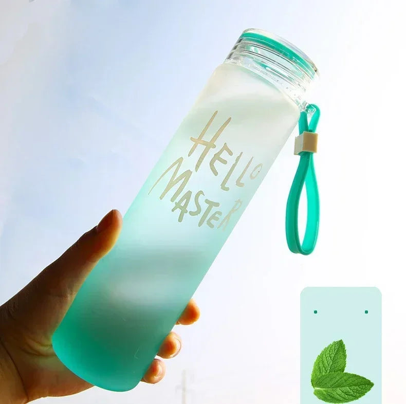 Gradient Frosted Glass Water Bottle