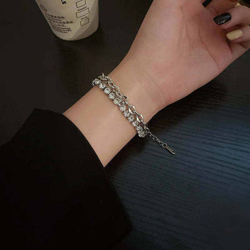 Punk Curb Chain Bracelet Set