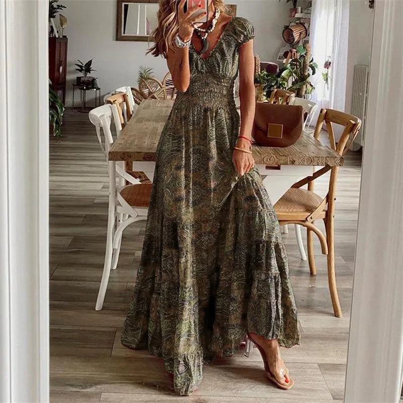 Boho Paisley Maxi Dress