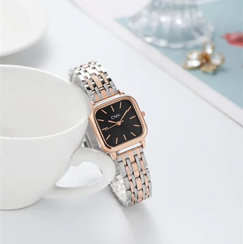 Casual Women Quartz Watch Classic Alloy Strap Wristwatch Square Ladies Watches Simple Clock Gift Relogio Feminino