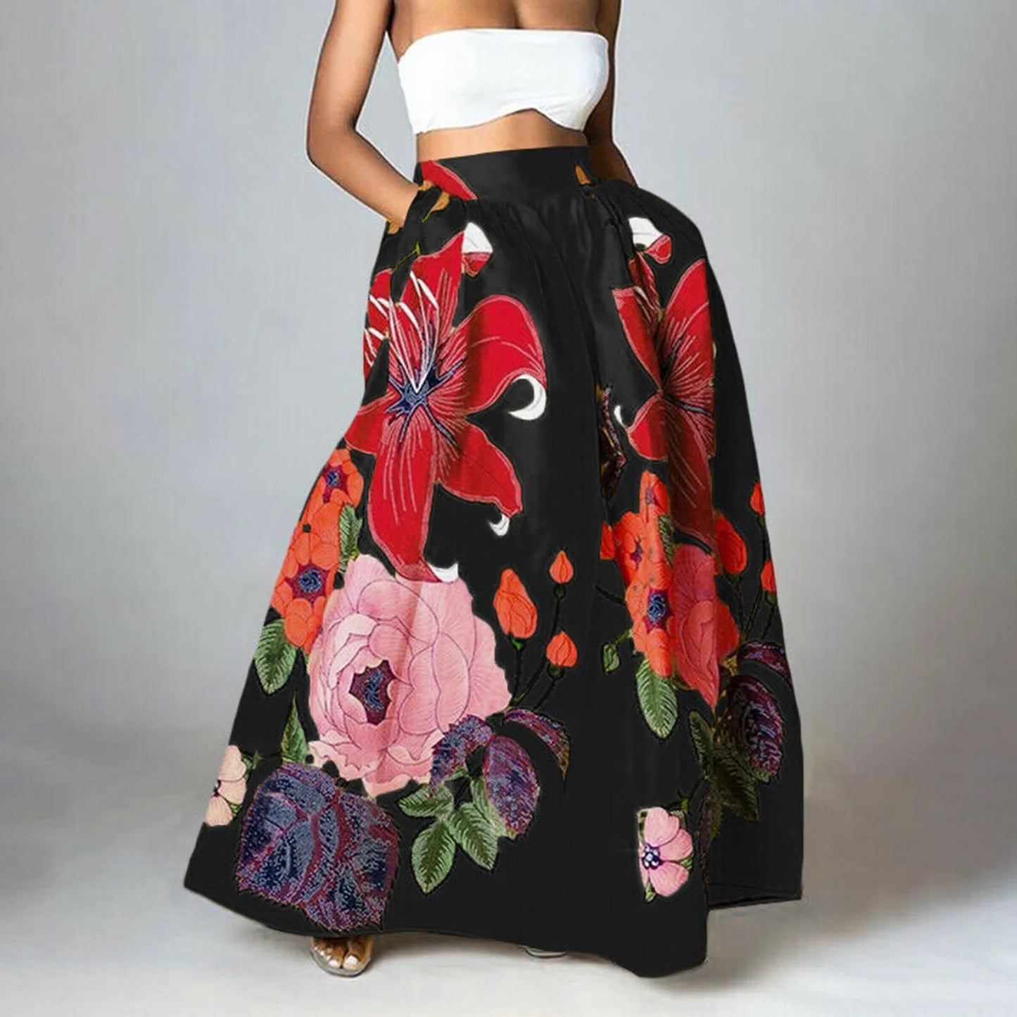 Bohemian Floral Maxi Skirt