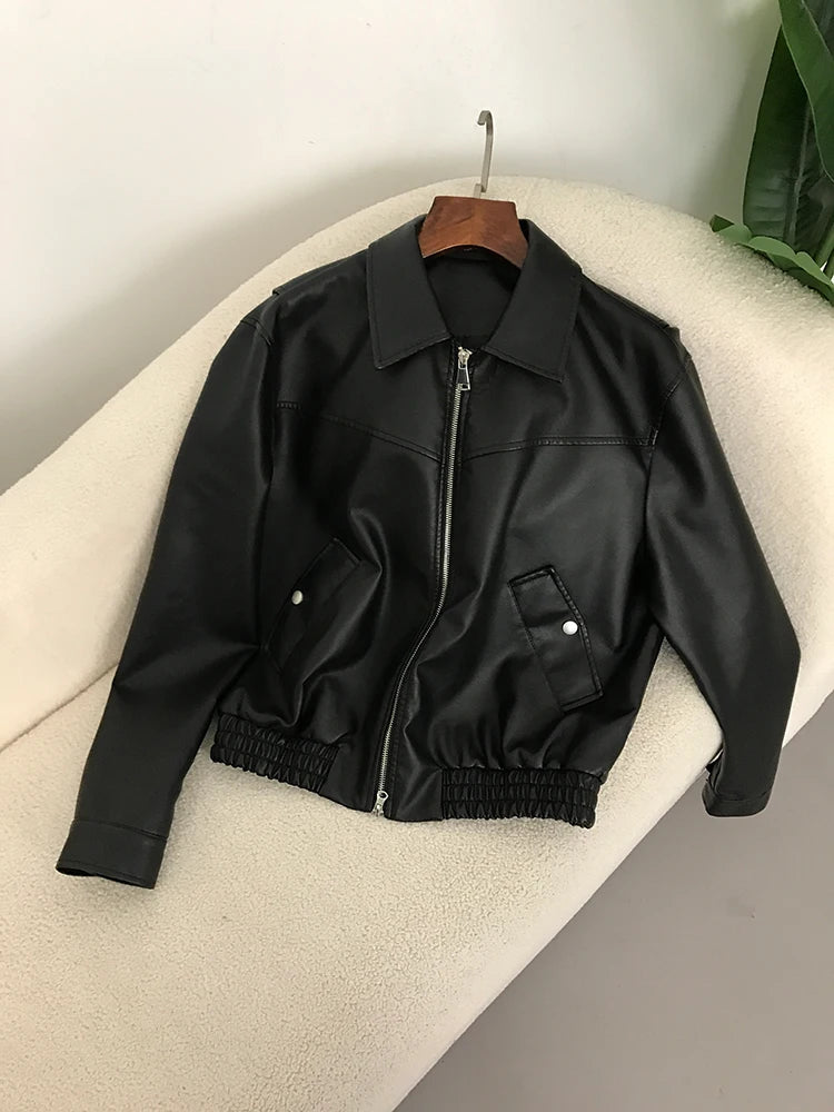 Retro PU Leather Motorcycle Jacket