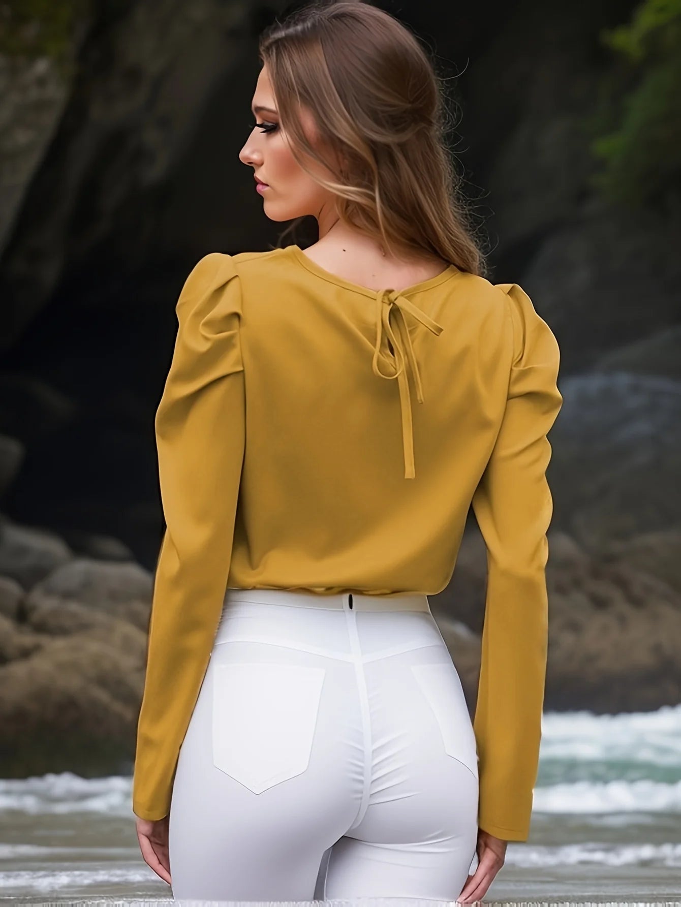 Elegant Ruched Pullover Blouse