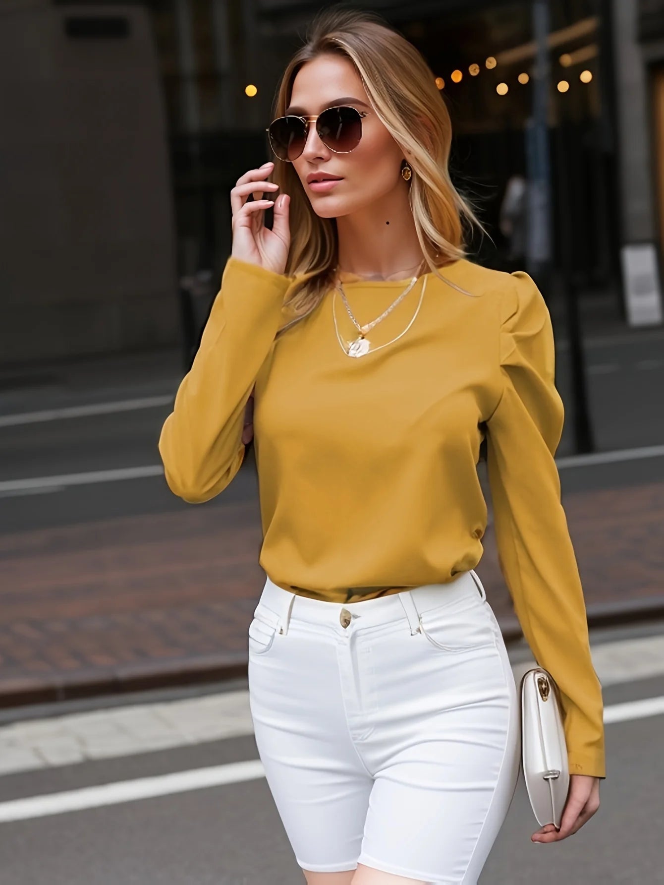 Elegant Ruched Pullover Blouse