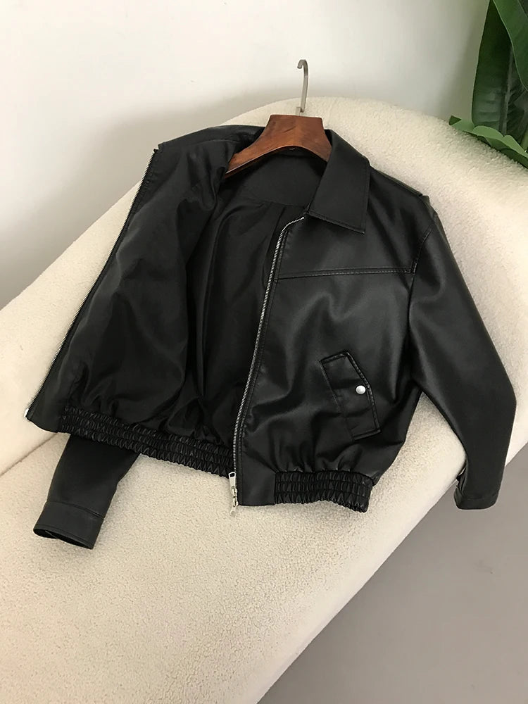 Retro PU Leather Motorcycle Jacket