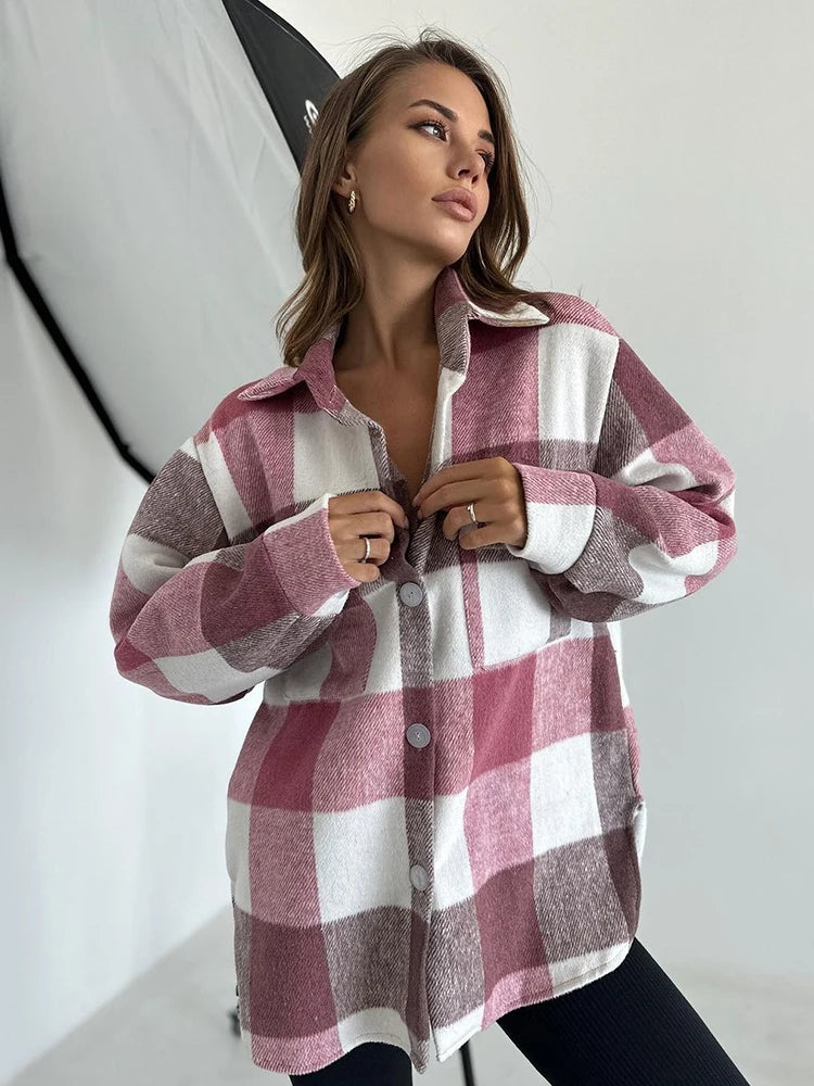 Casual Plaid Cardigan Shirt