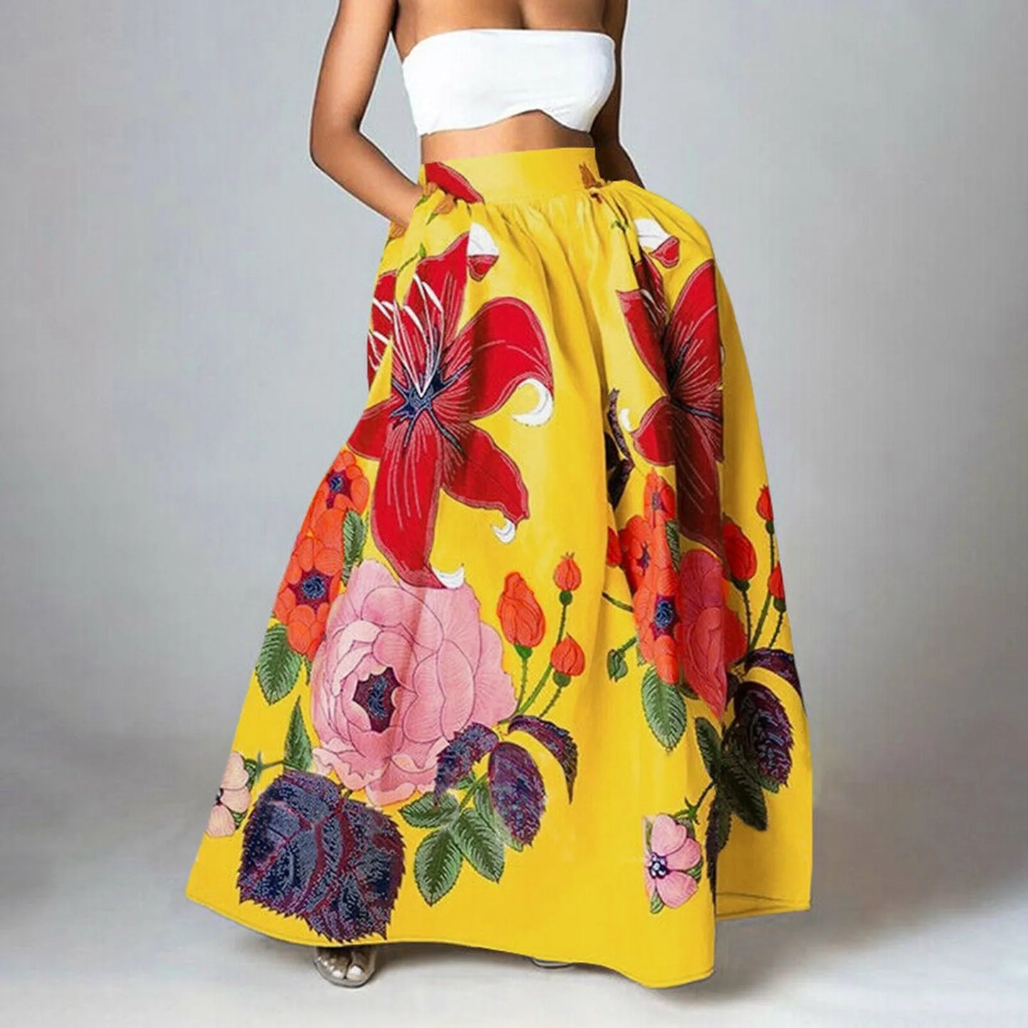 Bohemian Floral Maxi Skirt