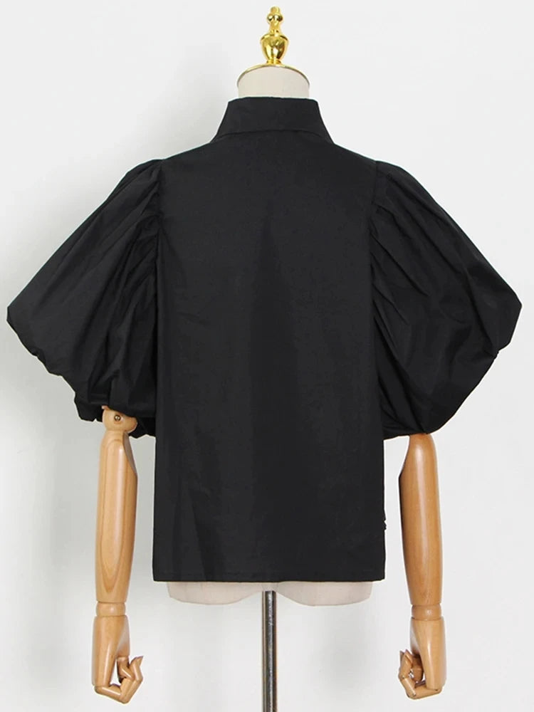 Puff Sleeve Diamond Blouse