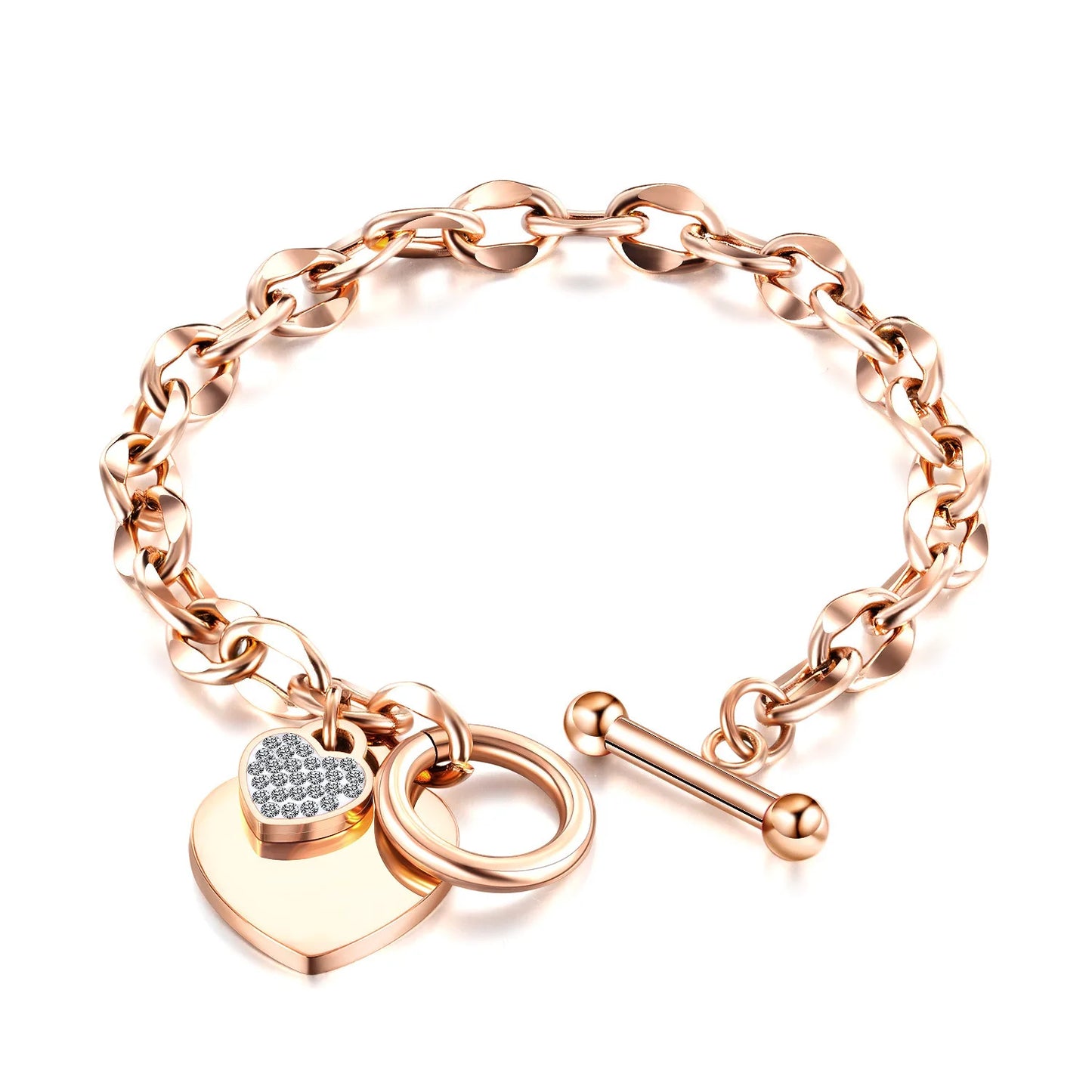 Gold Plated Heart Pendant Bracelet