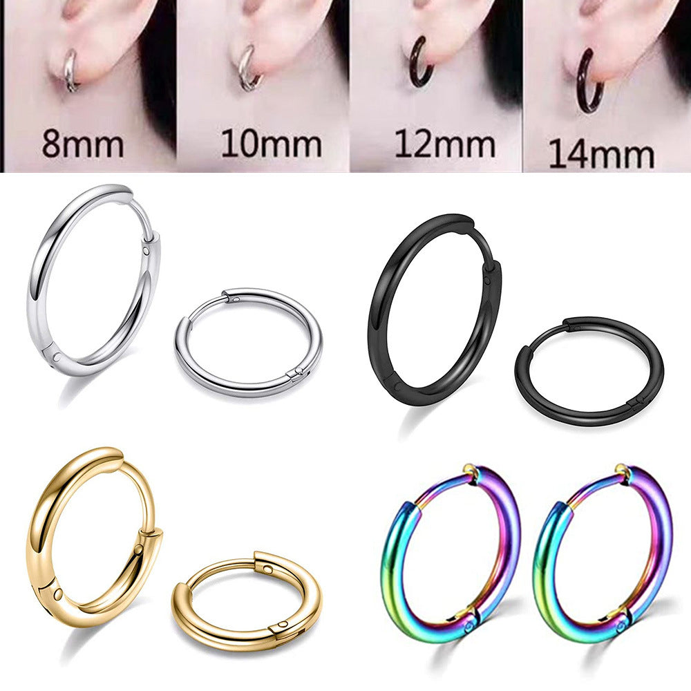 Simple Stainless Steel Hoop Earrings