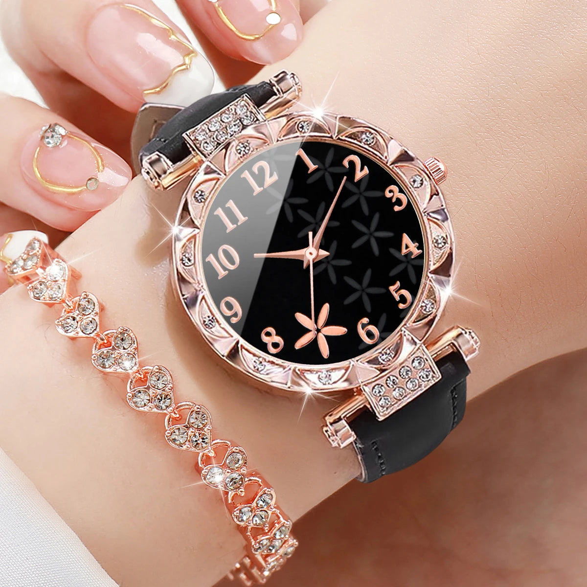 Heart Bracelet Watch Set