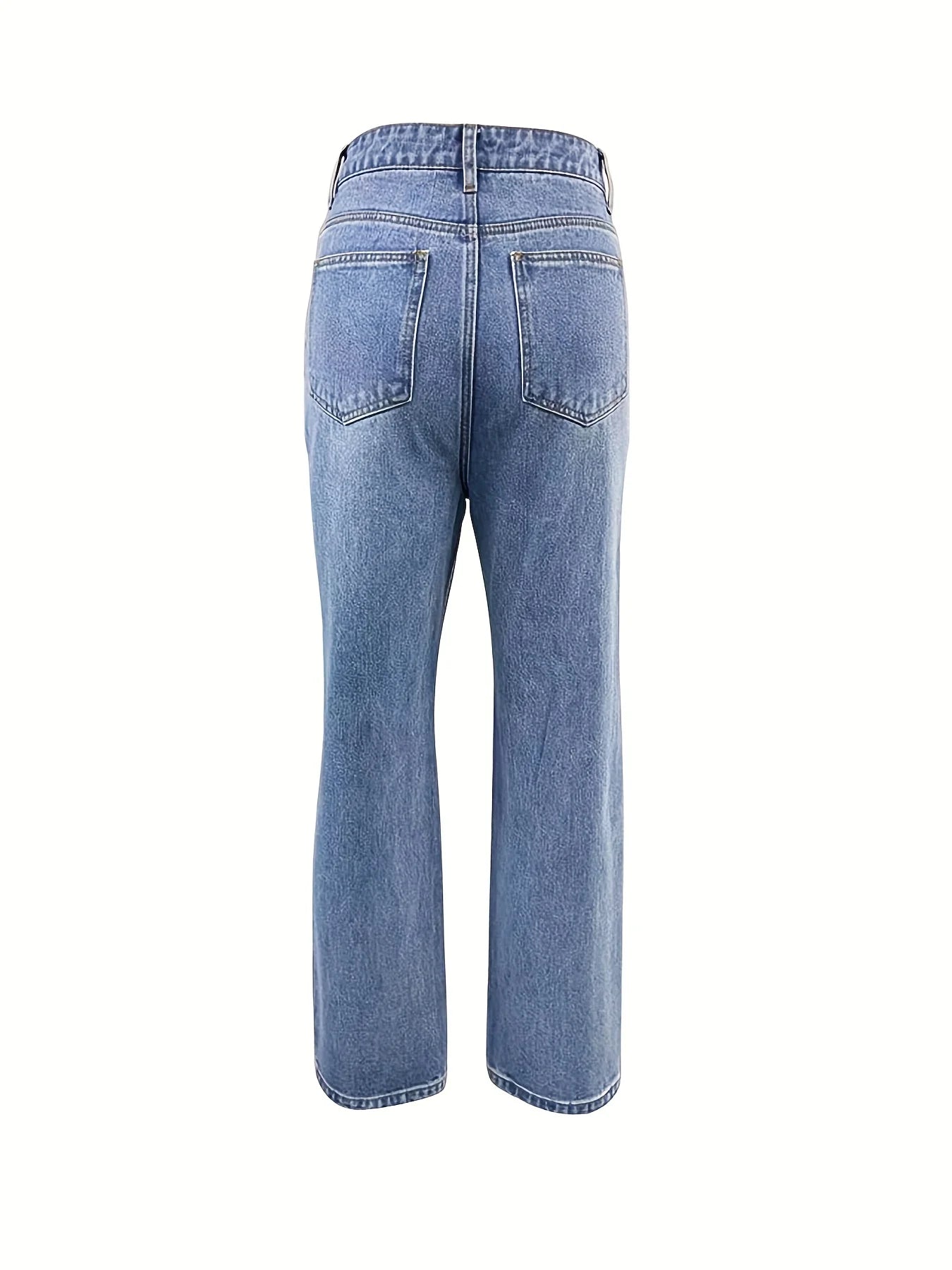 Perforated Straight Jeans