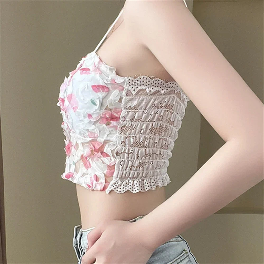 Floral Lace Corset Crop Top