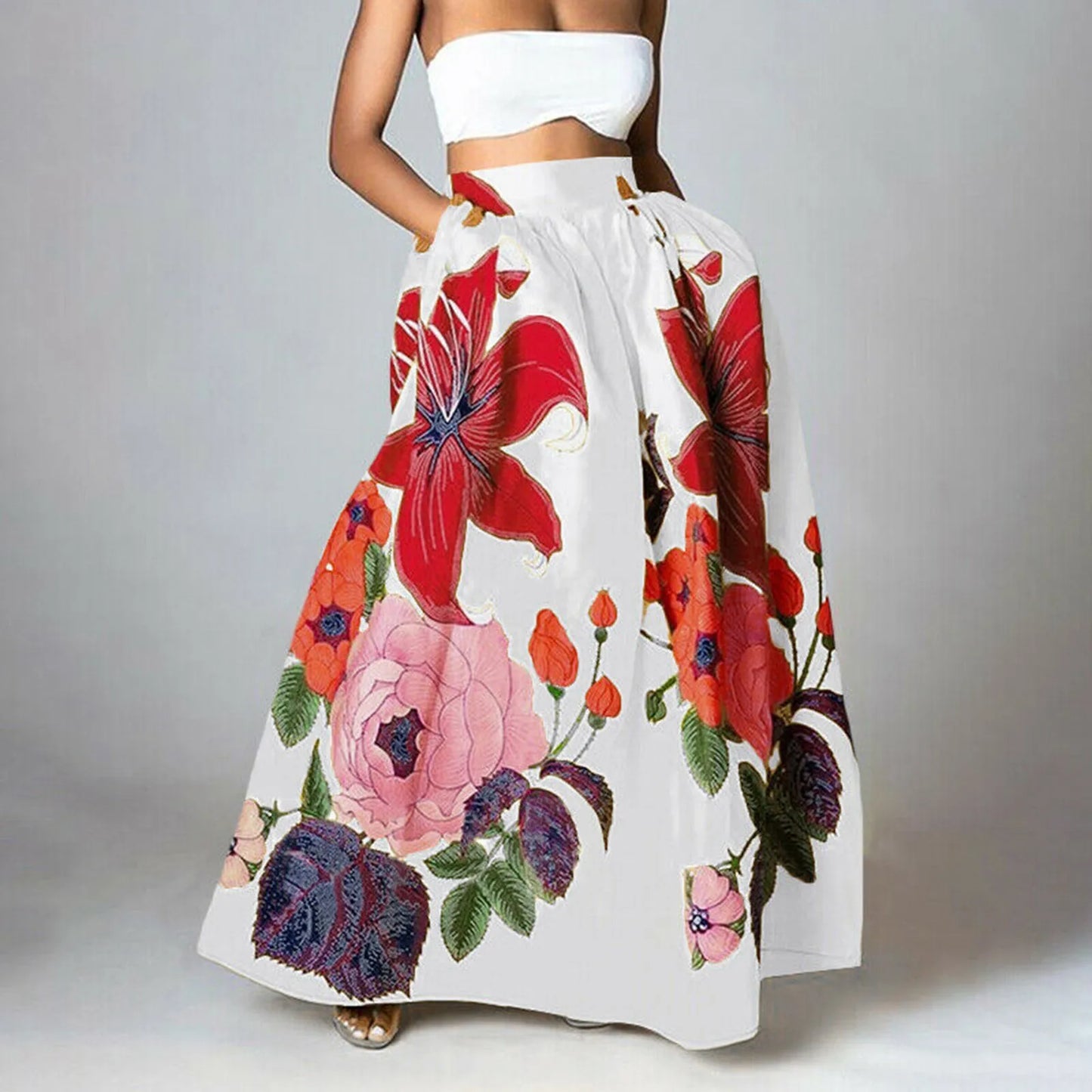 Bohemian Floral Maxi Skirt