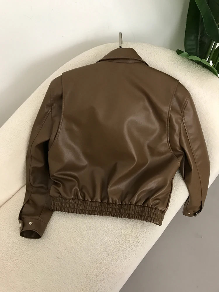 Retro PU Leather Motorcycle Jacket