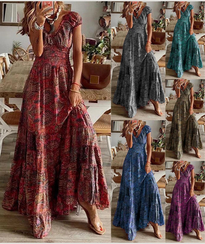 Boho Paisley Maxi Dress