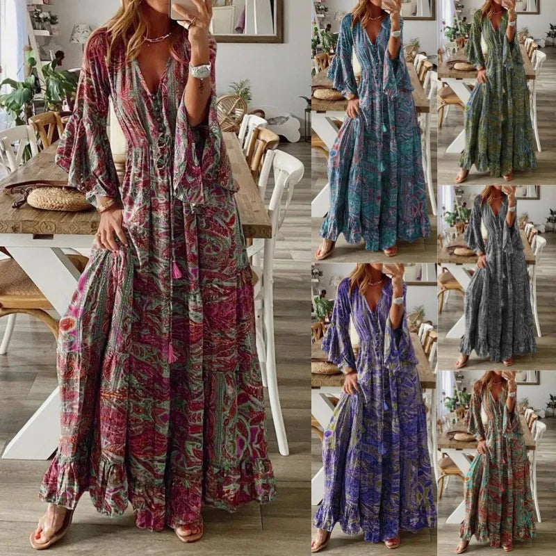 Boho Paisley Maxi Dress