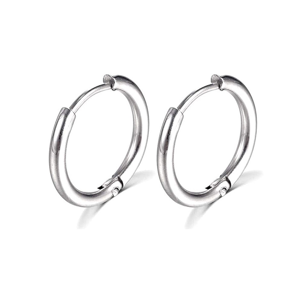 Simple Stainless Steel Hoop Earrings