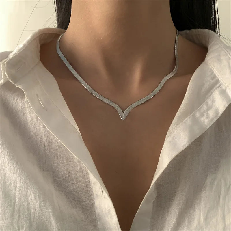 V-Shaped Snake Chain Necklace