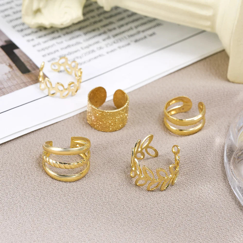 Leaf Double Stud Earrings Set