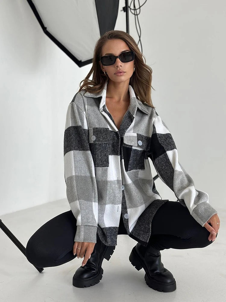 Casual Plaid Cardigan Shirt