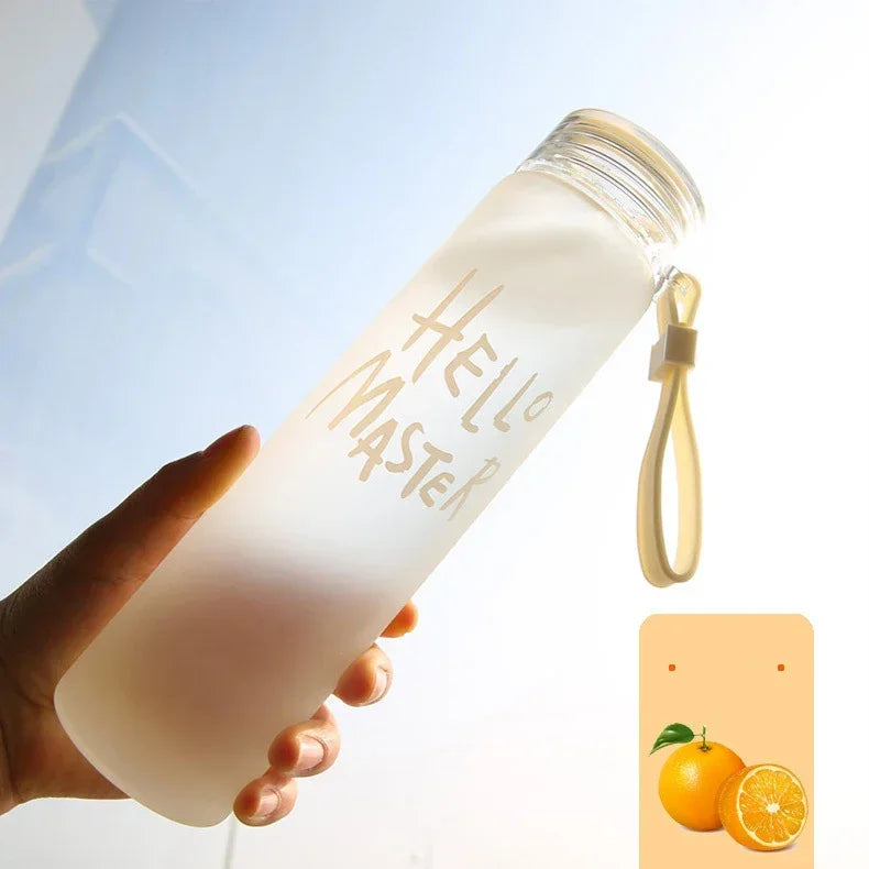 Gradient Frosted Glass Water Bottle