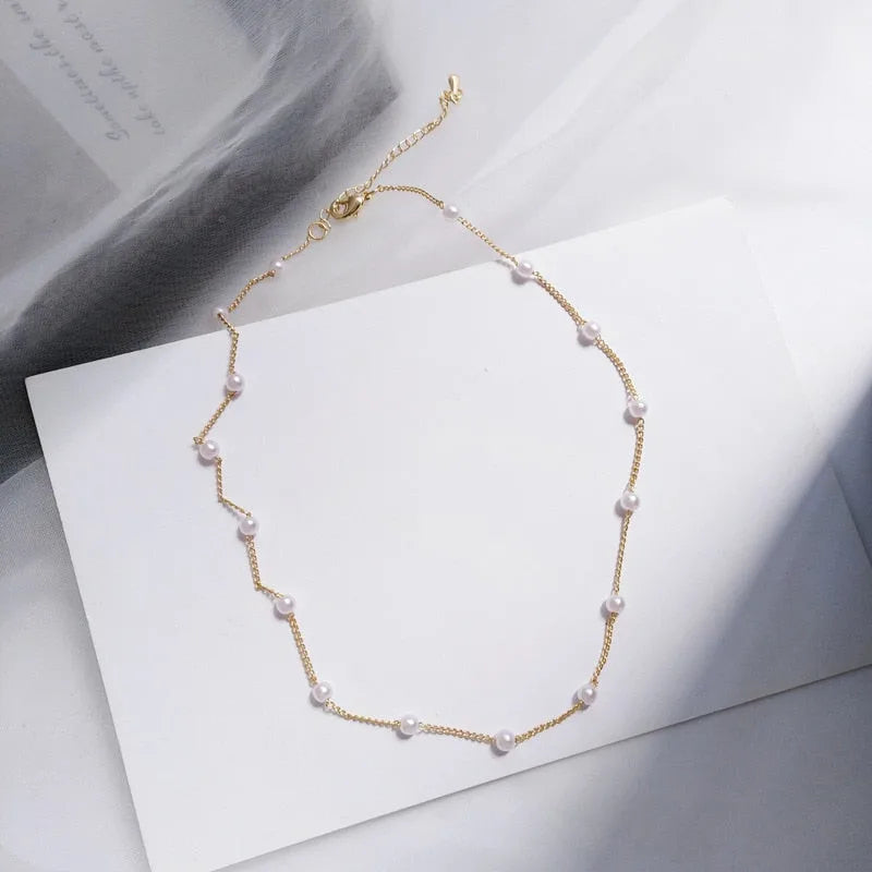 Korean Pearl Choker Necklace