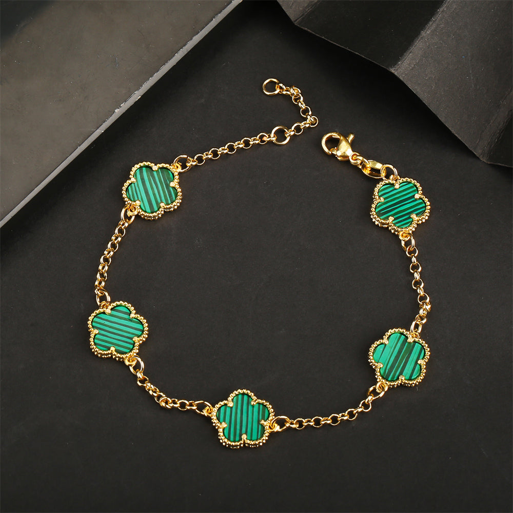 Luxury Green Flower Bracelet