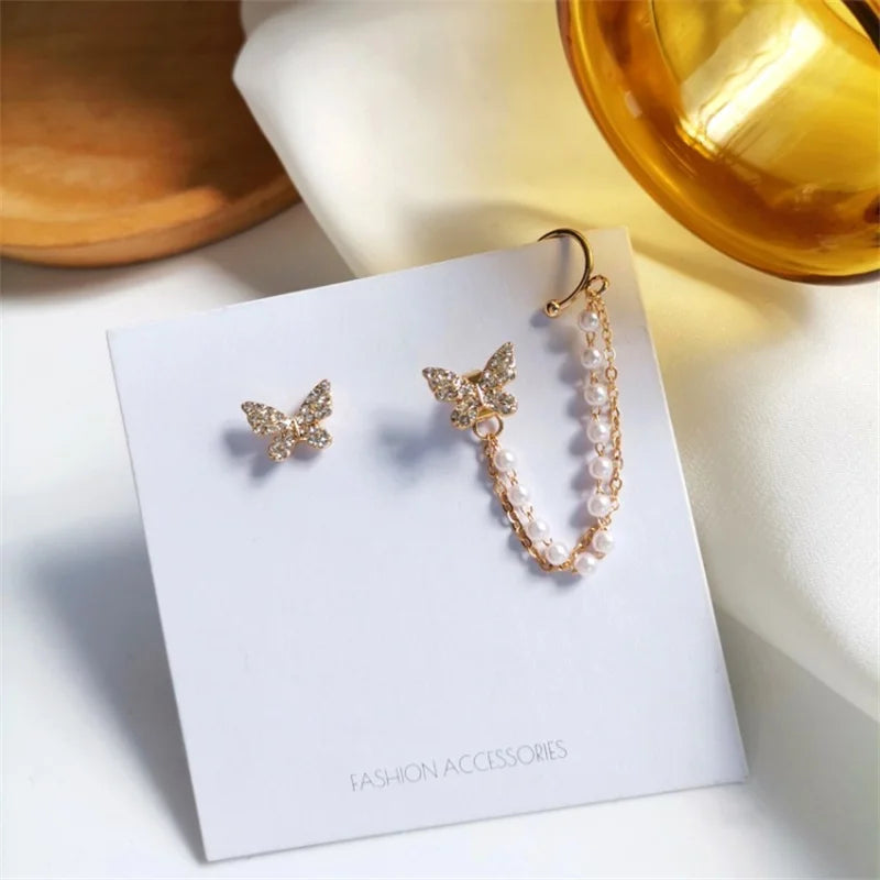 Romantic Pearl Butterfly Earrings