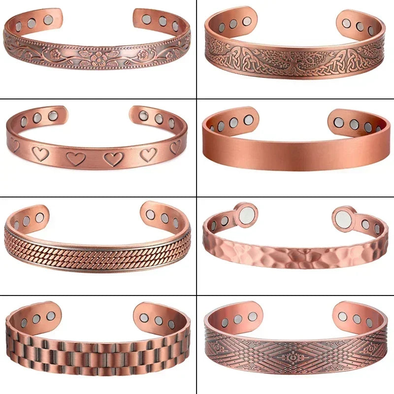 Pure Copper Magnetic Bracelet Men Arthritis Adjustable Magnets Women Cuff Therapy Health Energy Bangles Dropshipping / Wholesale