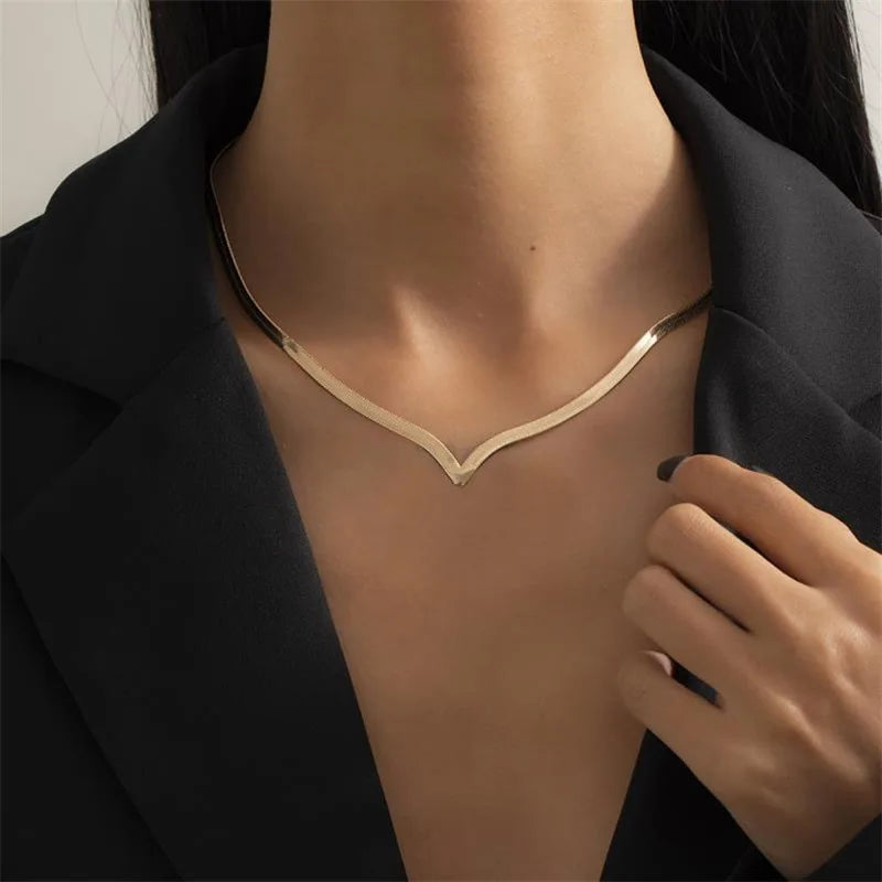 V-Shaped Snake Chain Necklace