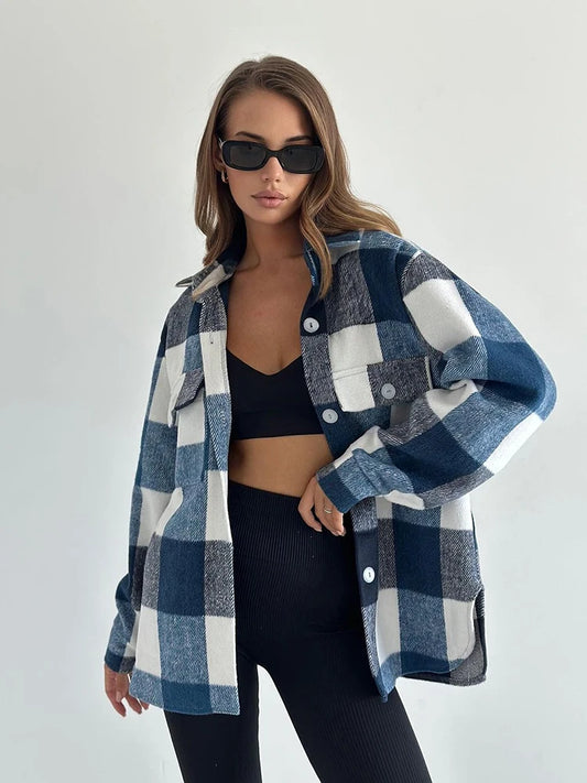 Casual Plaid Cardigan Shirt